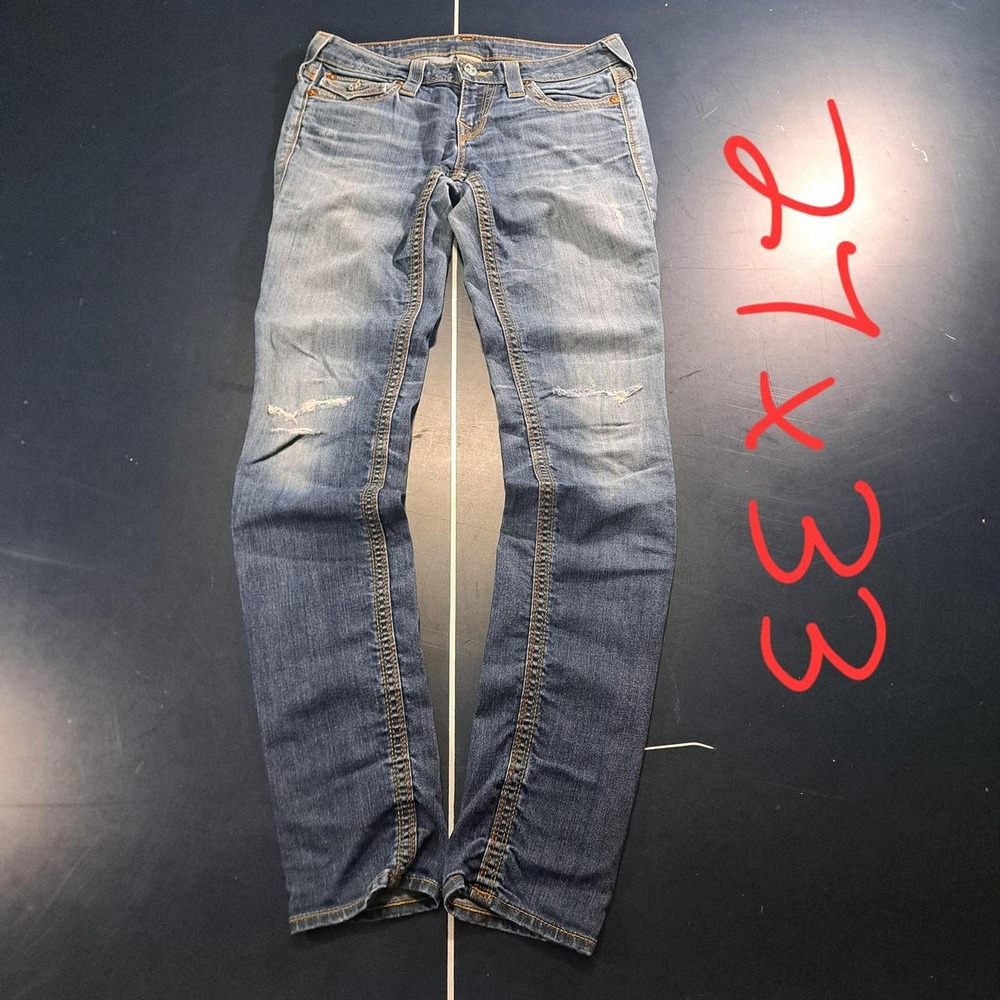 True Religion Women's Navy and Blue Jeans